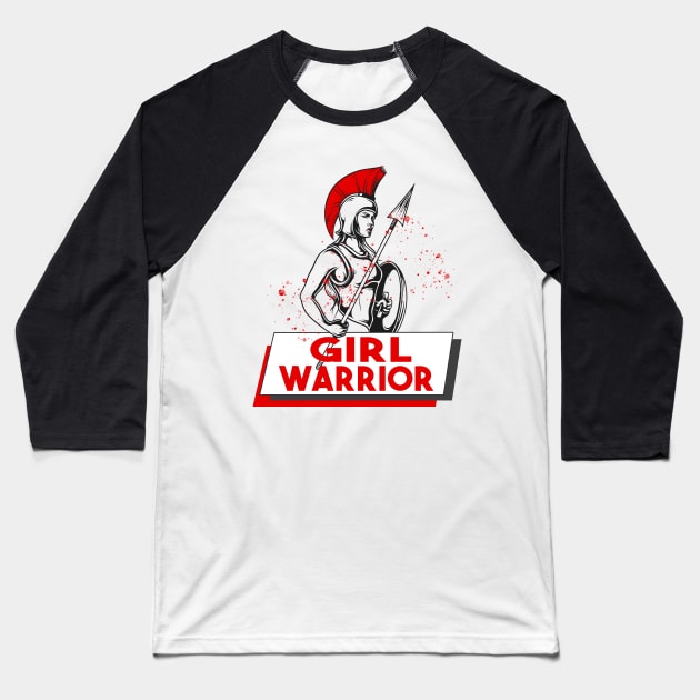 Girl Warrior Baseball T-Shirt by Foxxy Merch